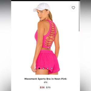 Alo Movement Sports Bra In Neon Pink